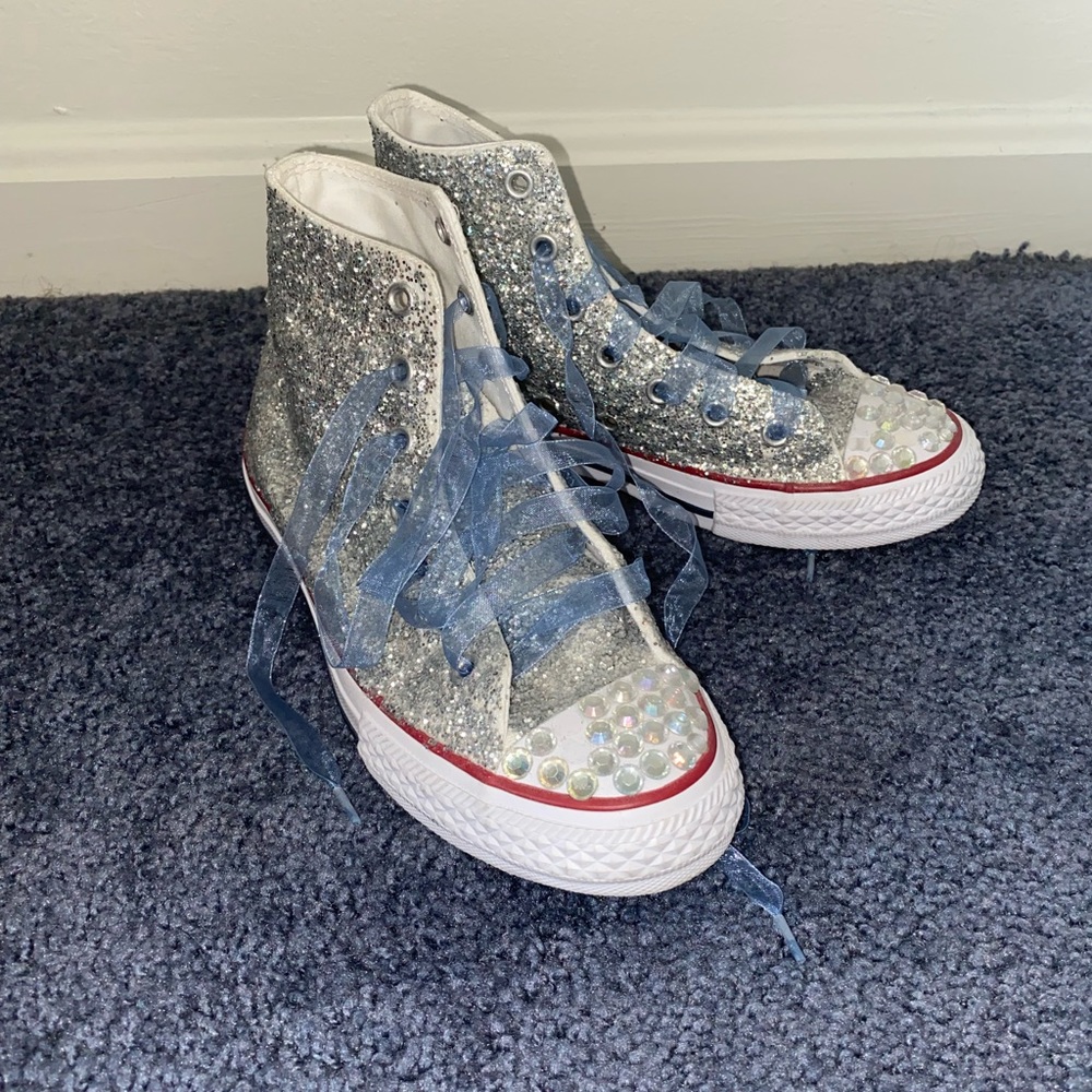 Glittered converse high top sneakers